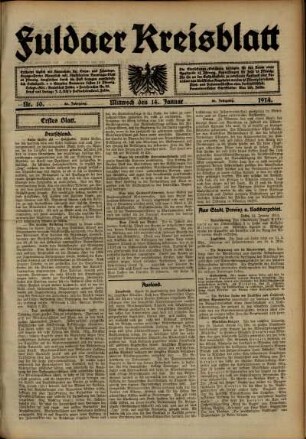 Ausgabe vom Mittwoch, den 14. Januar 1914.