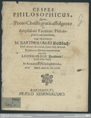 Cespes philosophicus