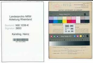 Entnazifizierung Heinz Kersting , geb. 18.08.1911 ()