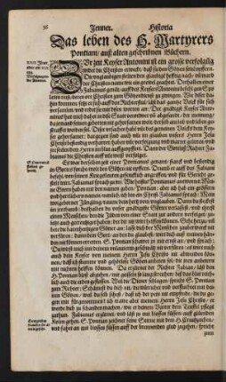 Das leben des H. Martyrers Pontiani ...