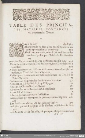 Table Des Principales Matieres Contenues en ce premier Tome
