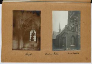 St. Peter, Malmö: Ansicht von Westen, Innenansicht Kapelle (aus: Skizzen- und Fotoalbum 27)