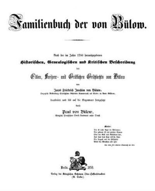 Familienbuch der von Bülow