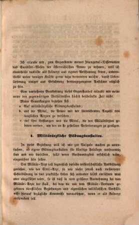Über das Sanitäts-Wesen der stehenden Armeen