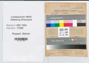 Entnazifizierung Werner Ruppert, geb. 28.05.1901 (Stadtinspektor)