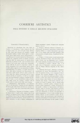 Corrieri artistici dall'estero e dalle regioni italiane
