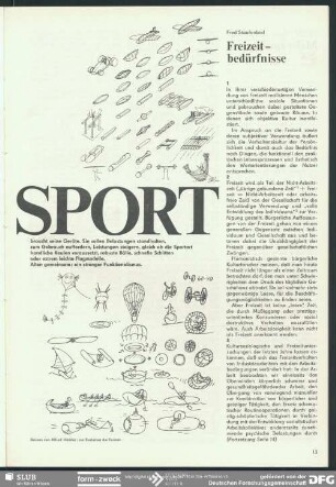 Freizeitbedürfnisse : Sport
