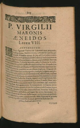 ... Aeneidos Liber VIII.