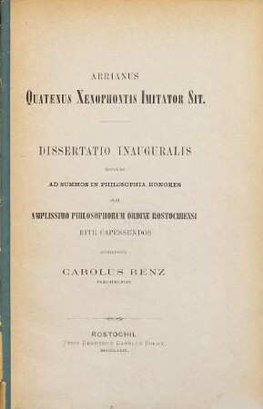 Arrianus quatenus Xenophontis imitator sit