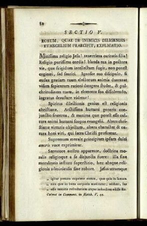 Sectio V. Eorum, Quae De Inimicis Diligendis Evangelium Praecipit, Explicatio
