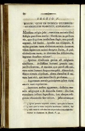 Sectio V. Eorum, Quae De Inimicis Diligendis Evangelium Praecipit, Explicatio