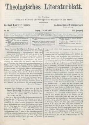 225-230 [Rezension] Windisch, Hans, Der Sinn der Bergpredigt