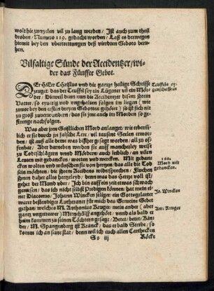 Vilfaltige Sünde der Accidentzer/ wider das Fünffte Gebot.