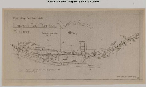 Oberpleis,  Lageplan mit Veränderung der Gleisanlage.