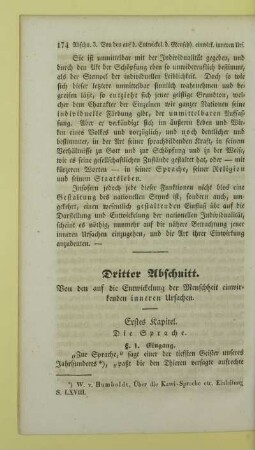 Dritter Abschnitt. Von den auf die Entwickelung der Menschheit einwirkenden inneren Ursachen