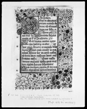 Lateinisches Gebetbuch aus Kloster Baumburg — Initiale D und Vollbordüre, Folio 39recto