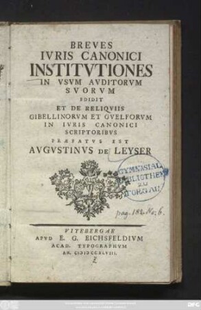 Breves Ivris Canonici Institvtiones