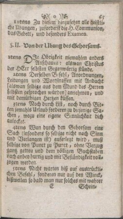 §. II. Von der Ubung des Gehorsams.