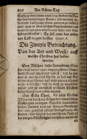 Die Zweyte Betrachtung. - Die Vierte Betrachtung.
