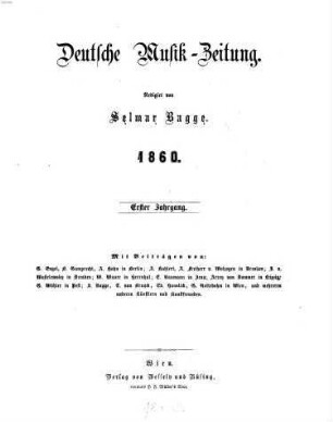 Deutsche Musik-Zeitung. 1, 1. 1860