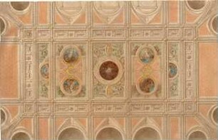 Neureuther, Gottfried von; München; Königlich - Bayerische Polytechnische Schule (TU) - Aula (Deckenabwicklung)