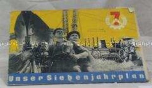 Mappe mit Bildtafeln zum Siebenjahrplan der DDR