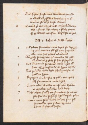 De sacramentis disputatio in distinctionem 2. libri 4. Sententiarum, 1520
