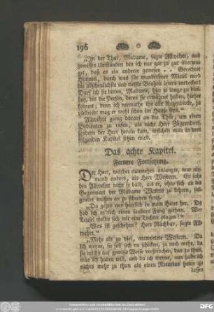Das achte Kapitel. Fernere Fortsetzung.