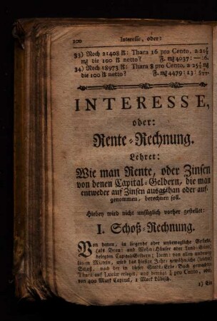 Interesse oder Rente-Rechnung.