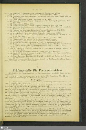 V. Prüfungsstelle für Postwerthzeichen