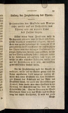 91-100, Anfang der Zergliederung des Thorax