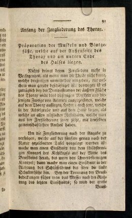 91-100, Anfang der Zergliederung des Thorax