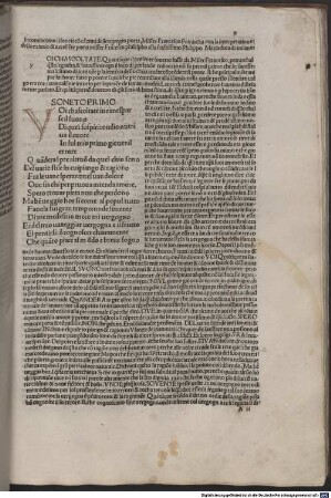 Trionfi : mit Kommentar und Widmungsvorrede an Borso d'Este von Bernardo da Siena. [1-2], [2]. Canzoniere