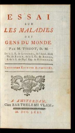 Essai Sur Les Maladies Des Gens Du Monde