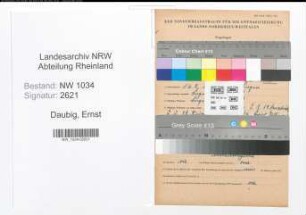 Entnazifizierung Ernst Daubig , geb. 16.09.1909 (Oberfeldwebel)