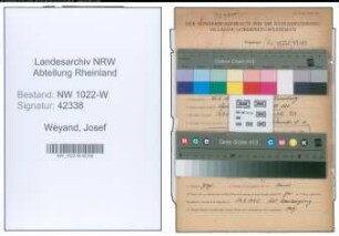 Entnazifizierung Josef Weyand , geb. 23.02.1902 ()