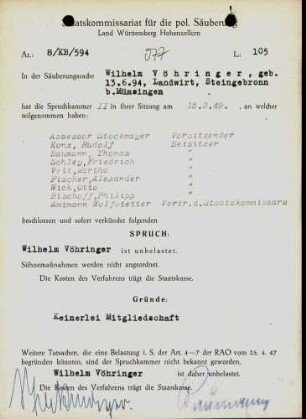 Vöhringer, Wilhelm