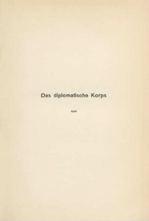 Das diplomatische Korps