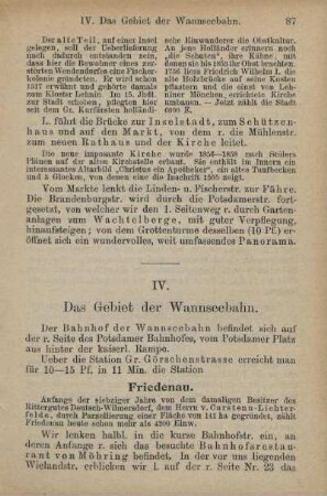 IV. Das Gebiet der Wannseebahn