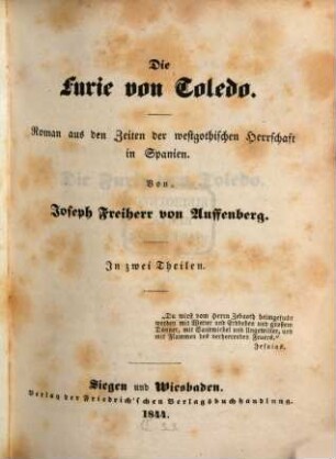 Sämmtliche Werke : in zwanzig Bänden ; [mit dem Bildnis des Verfassers], 18. Die Furie von Toledo