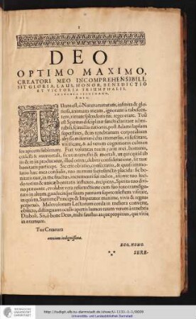 DEO OPTIMO MAXIMO, CREATORI MEO INCOMPREHENSIBILI, [...]