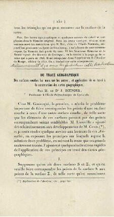 Du Tracé géographique.