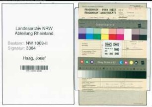 Entnazifizierung Josef Van Haag , geb. 08.12.1909 (Landwirt)