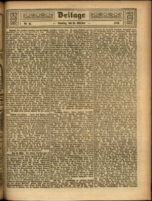 Zweite Ausgabe vom Sonntag, den 10. Oktober 1920.