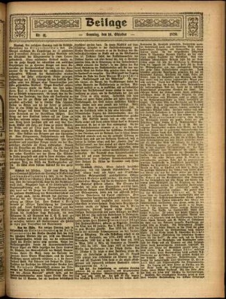 Zweite Ausgabe vom Sonntag, den 10. Oktober 1920.