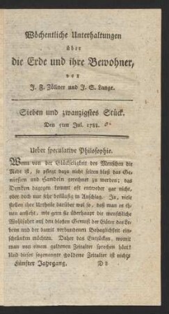 Sieben und zwanzigstes Stück