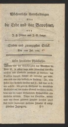Sieben und zwanzigstes Stück