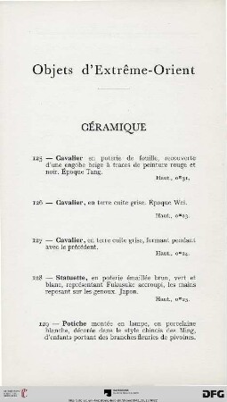 Céramique (Nr. 125-129)
