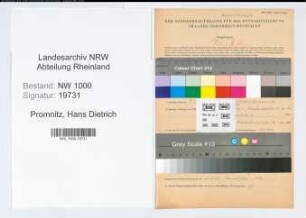 Entnazifizierung Hans Dietrich Promnitz, geb. 12.11.1910 (Bauassessor)