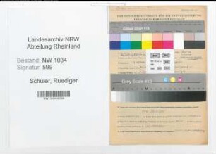Entnazifizierung Ruediger Von Schuler , geb. 11.10.1888 (Generalmajor)